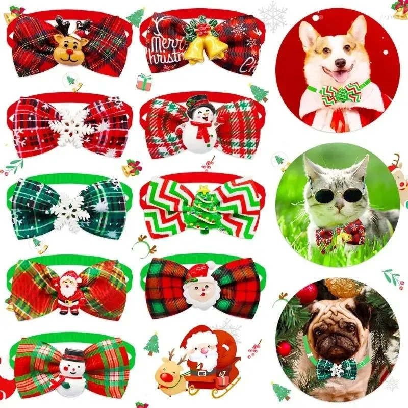 Одежда для собак, рождественский ошейник для домашних животных, праздничный галстук-бабочка для кошек, котенок, щенок, вечерние украшения, маленькое ожерелье Санта-Клауса, аксессуары