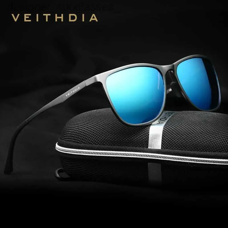Solglasögon Veitia Retro Aluminium Magnesium Brand Men's Solglasögon Polariserade lins vintage glasögon tillbehör Solglasögon för manlig 6623L231214