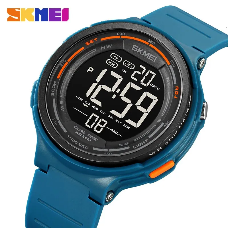 Orologi da polso SKMEI Giappone Movimento digitale Luce a LED Conto alla rovescia Orologi sportivi da uomo Moda Camouflage 5Bar Orologio da polso impermeabile Sveglia 231214