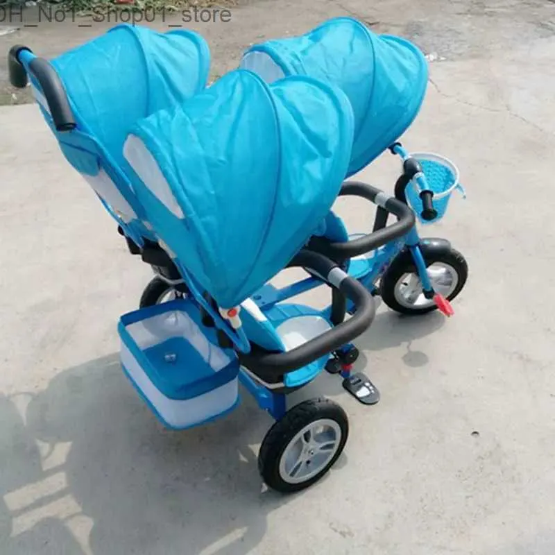 Passeggini# triplo triciclo nuovo passeggino per bambini con ombrello tre sedili 3 bambini trasporto Q231215 Q240429