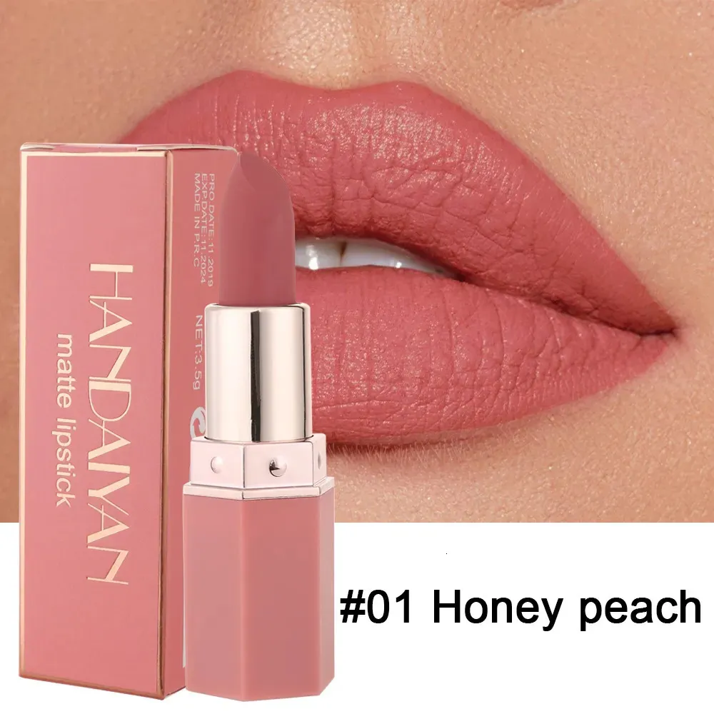 Lipstick Handaiyan 6 färger Matte Lipstick Beauty Lip Gloss LippenstiftTinted Balm 24 Hours Waterproof Makeup 231214