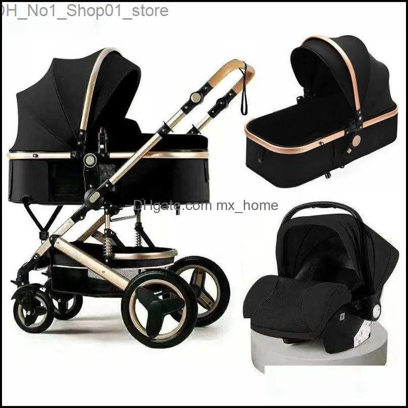 Poussettes # Poussettes Poussette bébé 3 en 1 maman voyage de luxe landau panier bébé siège auto et chariot Mxhome livraison directe bébé Bdebaby D316f Q231215