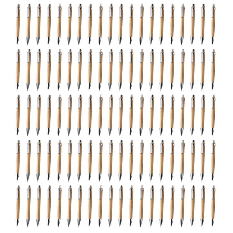 Canetas esferográficas 100 PcsLot Bambu Caneta Stylus Contato Escritório Escola Suprimentos Escrita Presentes 231213