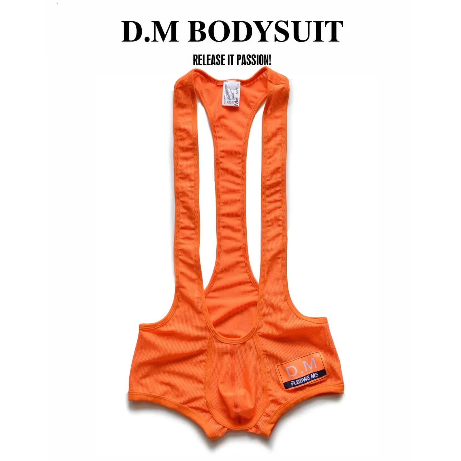Men's Body Shapers D. M men's underwear Low waist sexy breathable mesh jumpsuit Boxer shorts letters flat corner solid color summer body shaping 231213