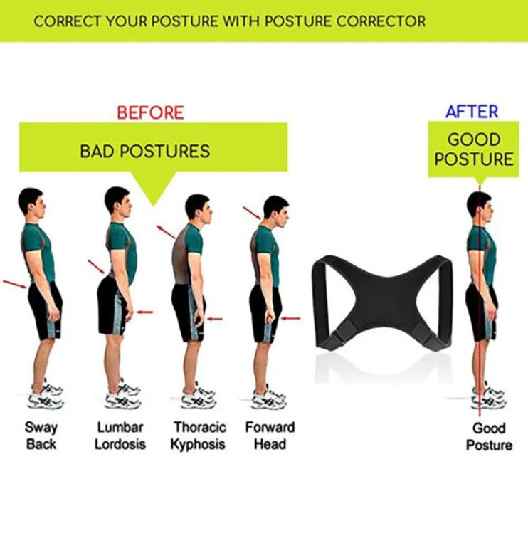 BRACE Support Belt Justerbar Back Posture Corrector ClaVicle Spine Back Shoulder Lumbal Posture Belt Corset Correction7796229