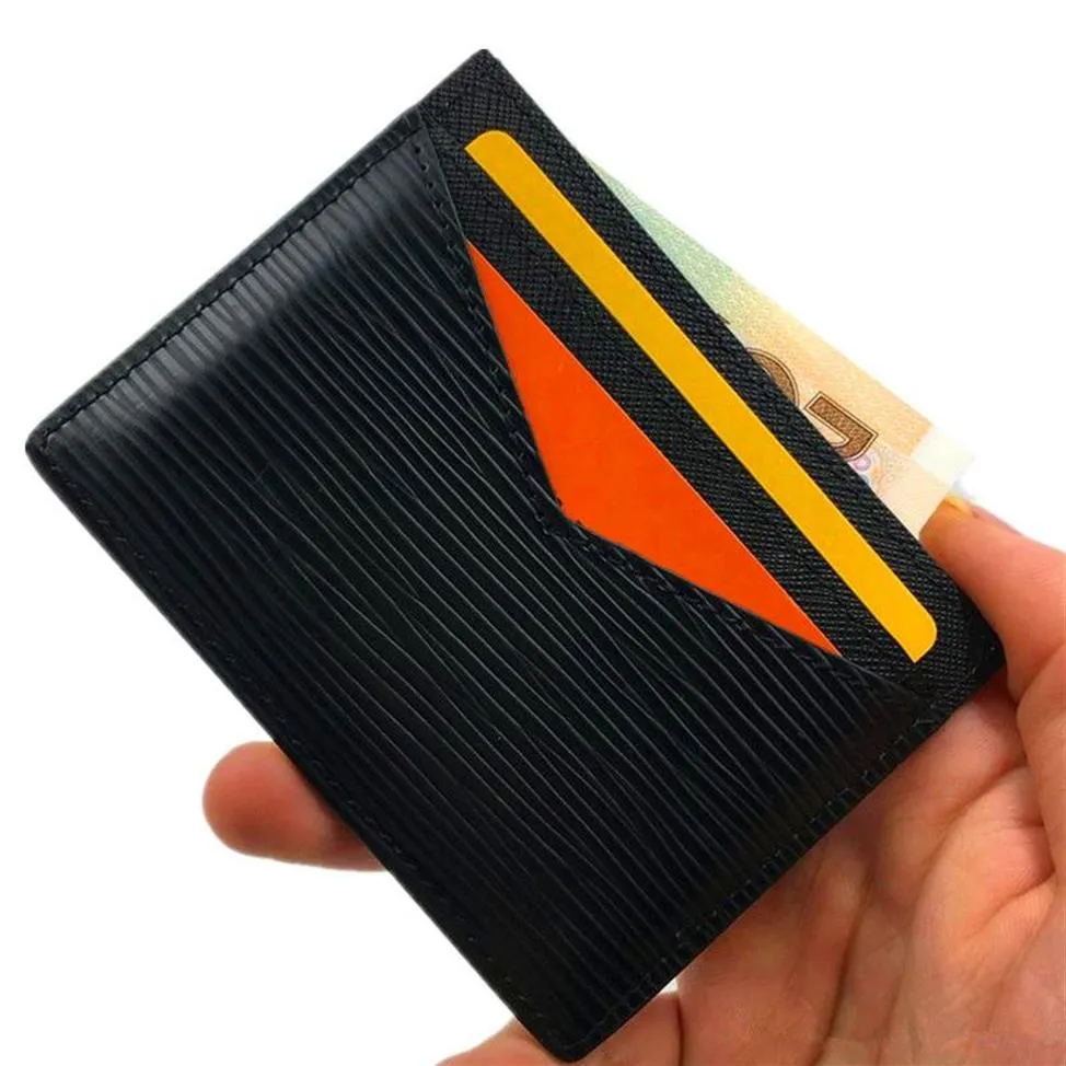 Portefeuille de cartes de crédit en cuir de vache authentique Businet Black Men Bank Bank Card Card 2020 Slim Cards Holders Pocket Pocket 300y