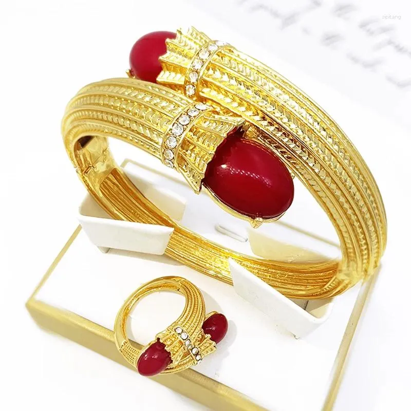 Женский браслет с кольцами, комплект золотого цвета, DubaiCuff, модные украшения, элегантные аксессуары для свадебной вечеринки, подарок