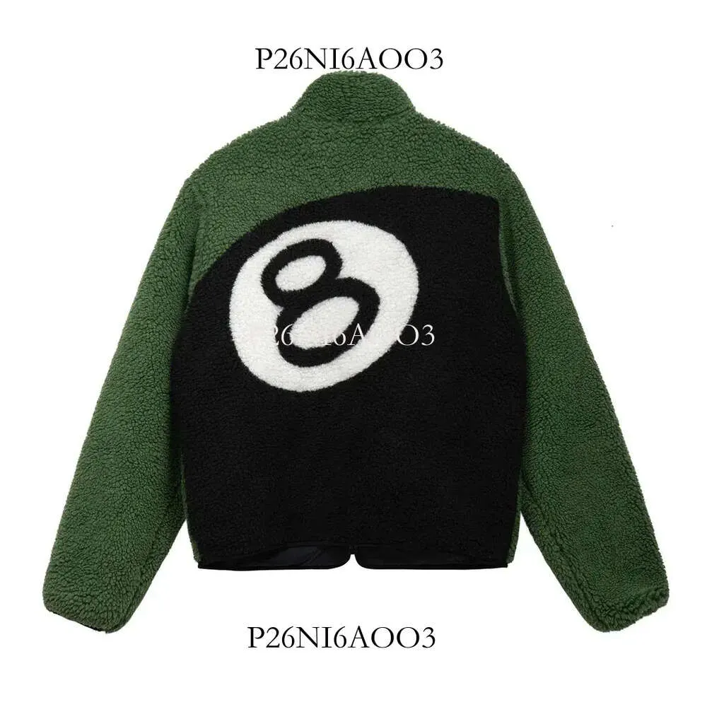 Stusssy 2023 jaquetas masculinas outono inverno grosso casaco térmico bola 8 jaqueta feminina lã de cordeiro moda streetwear stussy jaqueta 270