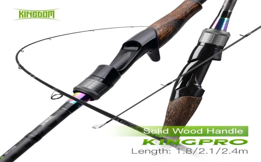 Kingdom King Pro Fishing Rods 18m 21m 24m ull mml mmh اثنين من النصائح المزدوجة للدوران والملب