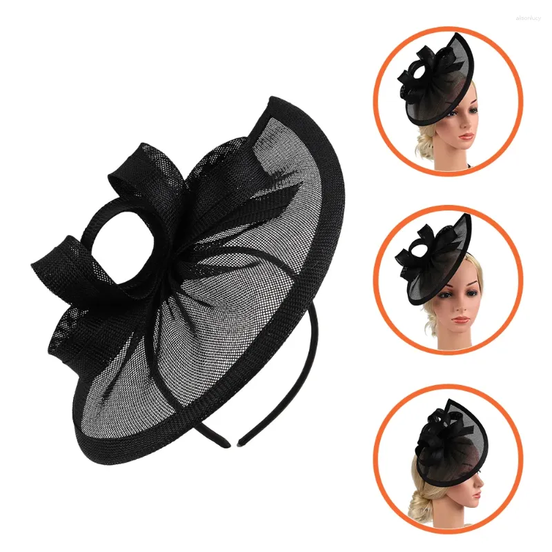 Bandanas Headgear Cocktail Party Hat Miss Tiara For Women Wedding Flower Hair Clips Linen Tea Ornament