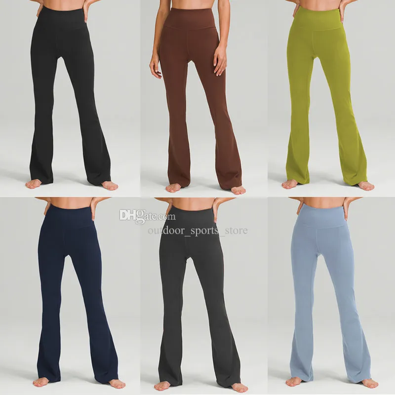 Pantalon évasé taille haute pour femmes, pantalon de Yoga fin, sensation nue, élastique, entraînement, gymnastique, course à pied