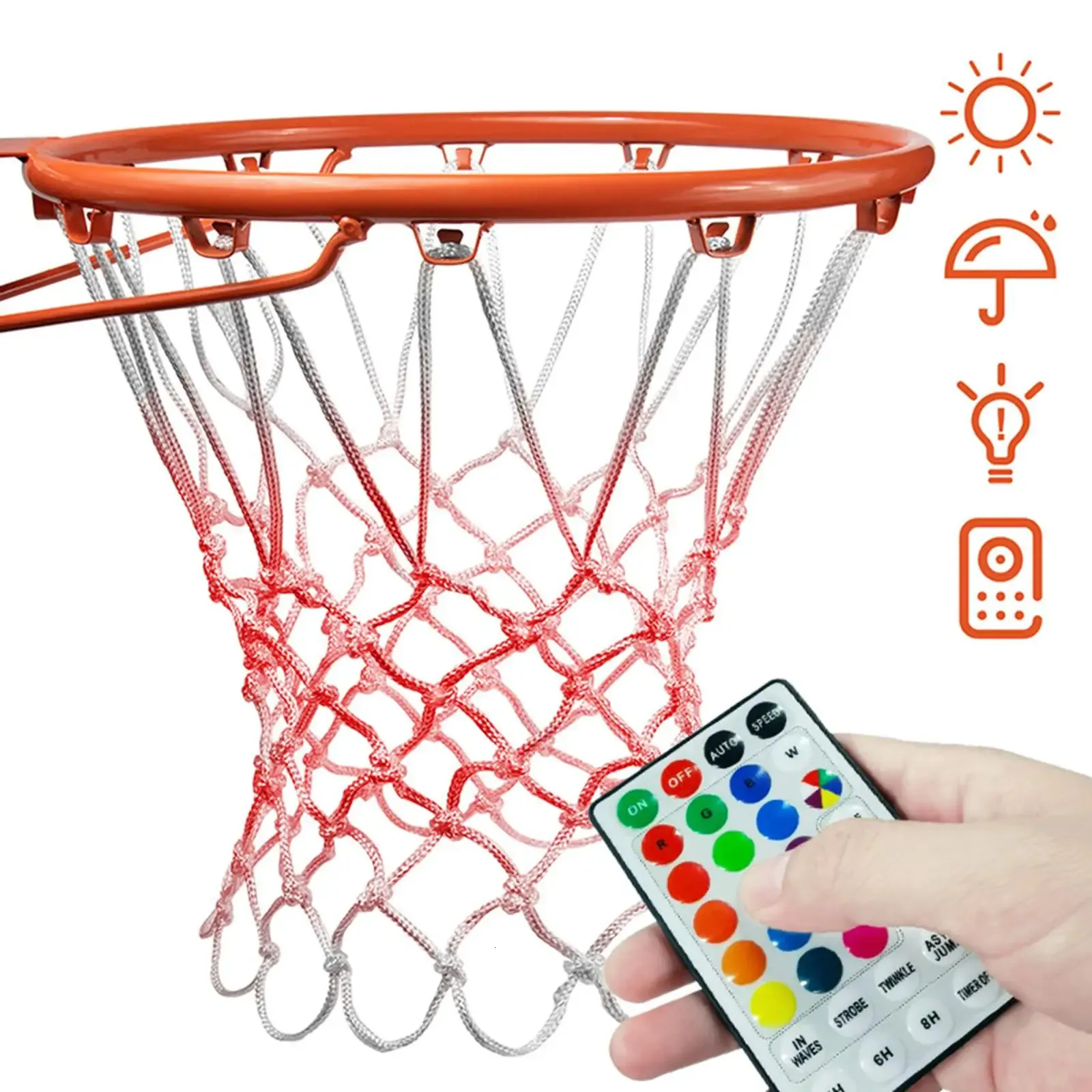 LED Light Basketball Net Change Play Automatic Lights for Outdoor Teen