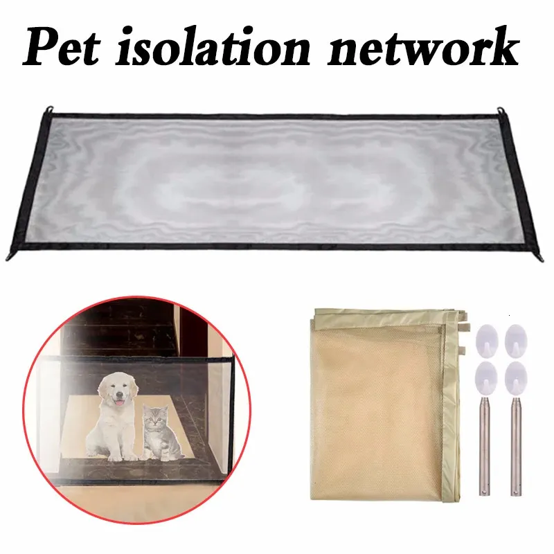 Barrières de sécurité Pliable Chien Chat Porte Maille Auto-adhésif Clôture Barrière Garde Portable Pour Bébé Bébé Protectio Isolation Net Enclre 231213