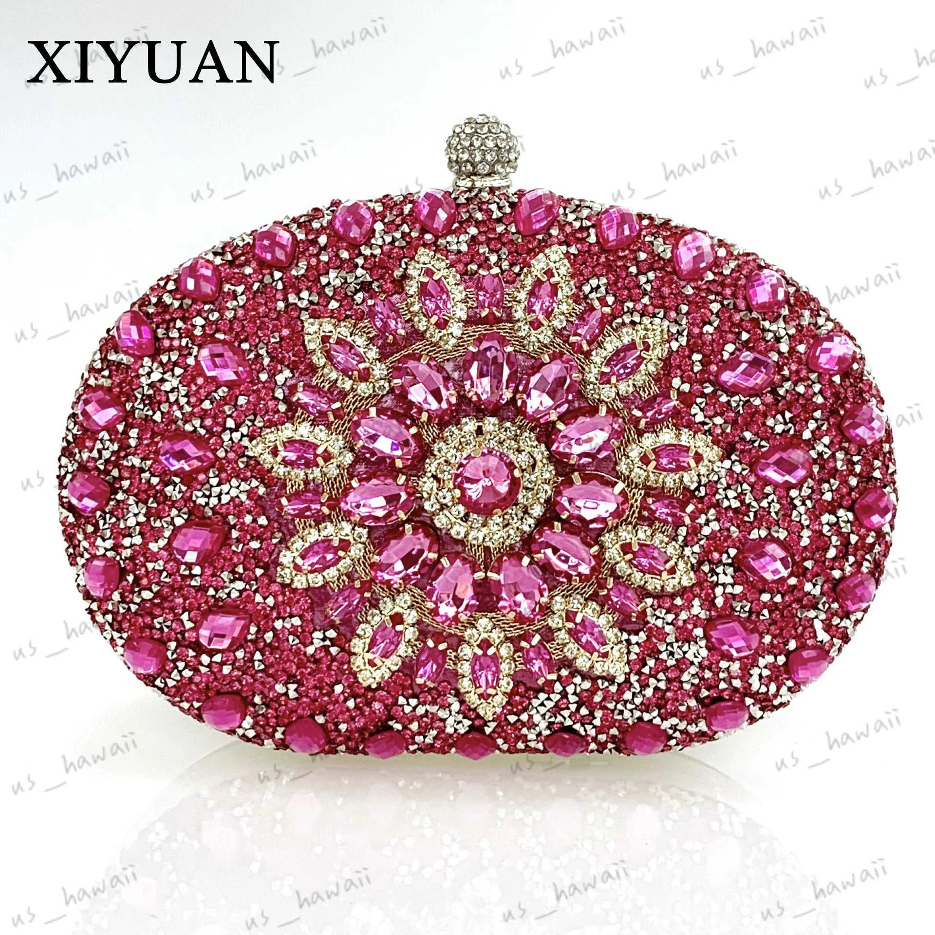 Kvällspåsar Xiyuan Womens Sunflower Rhinestone Evening Bag Färgglada festväskor Crystal Female Purse Diamond Style Shoulder Bag For Ladies T231214