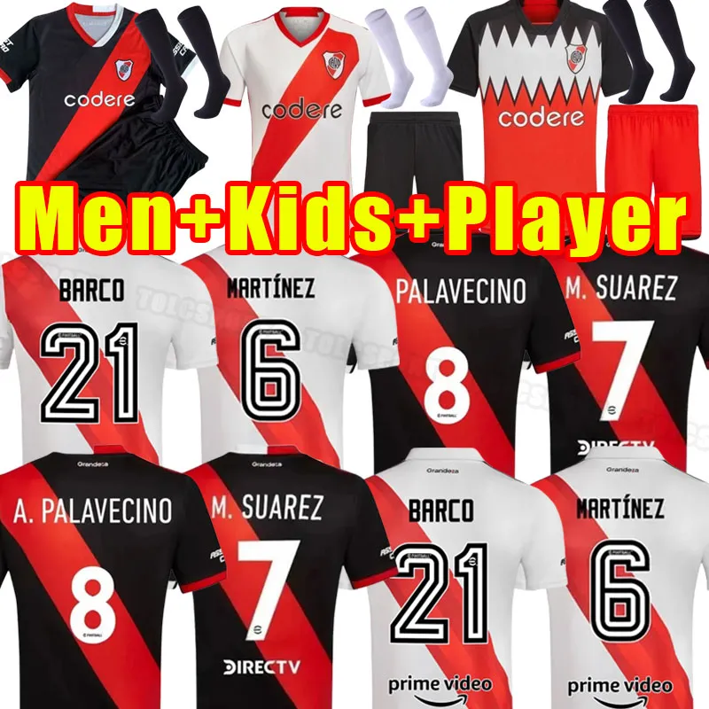 23/24 River Plate soccer jerseys 3rd plates 2023 2024 FERREIRA M.BORJA PRATTO DE LA CRUZ PONZIO BORRE PINOLA fans player Men Kids Kits socks football shirts home away