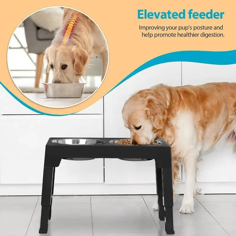 Höhenverstellbarer Hundenapf-Ständer – 5-stufig, Slow Feeder, Rutschfester Futternapf & Wasserschale Für Große/mittel/kleine Hunde