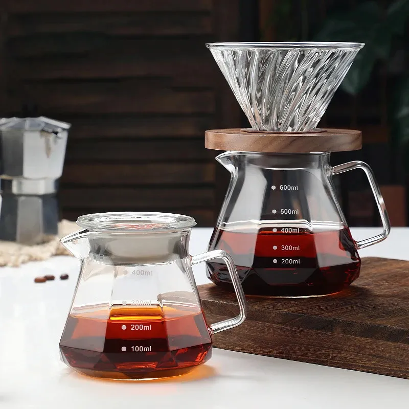 Caffettiere NUBECOM 400600ml Bollitore per tè trasparente Pentola ottagonale Teiera in vetro riutilizzabile Articoli per caffè senza tazza con filtro 231214