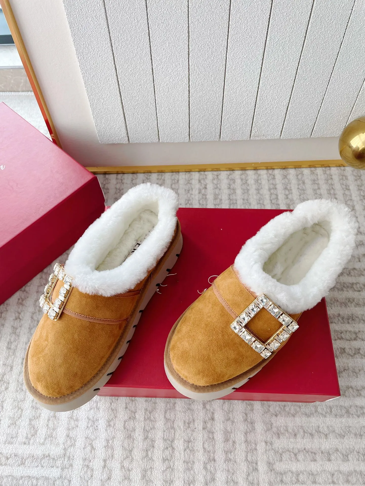 2024 Fall New Fluffy Lazy Slippers Womens Fashion Cashmere Boots Size
