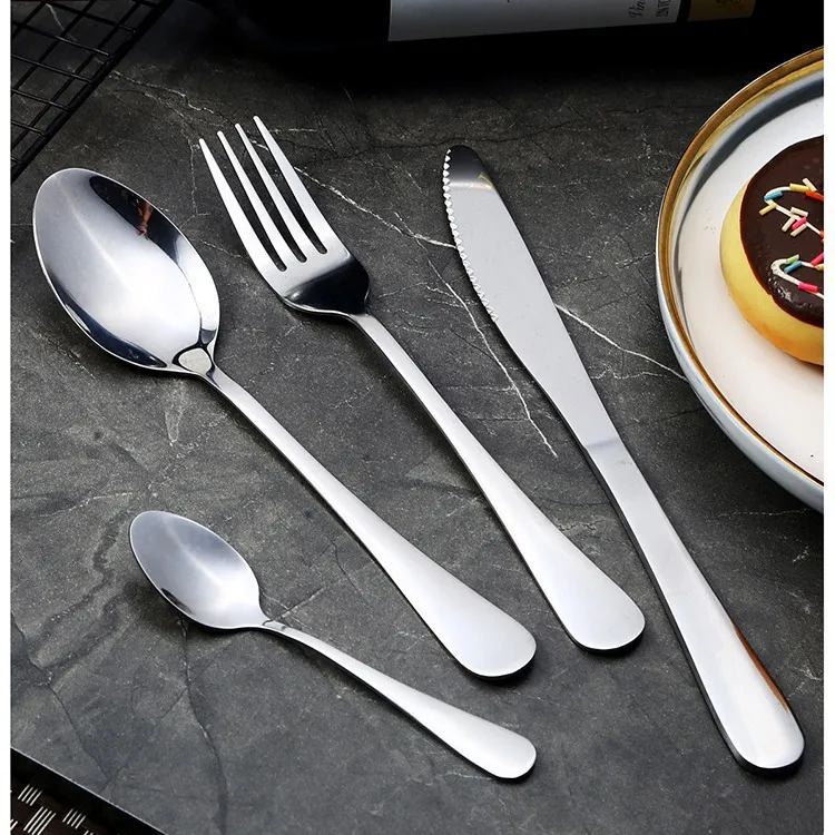 1010 bordsartiklar i rostfritt stål, kaffeledande sked, kakspade, hotellkniv, gaffel, skeduppsättning, stekkniv, västerländsk matkniv, gaffel