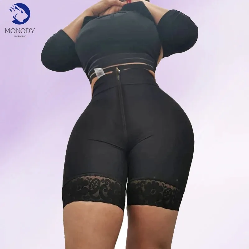 Taille Bauch Shaper Spitze Reißverschluss Vorne Frauen Kolben-heber Gleitet Kontrolle Postpartale BBL Shapewear Faja Colombiana Mujer 231214