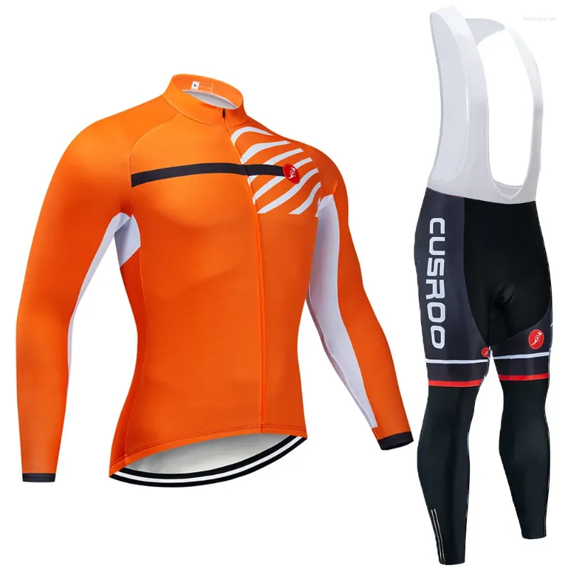 레이싱 세트 Cusroo Men 's Long Sleeve Cycling Jersey Specialize 자전거 사이클 의류 Maillot 자전거 옷 팀