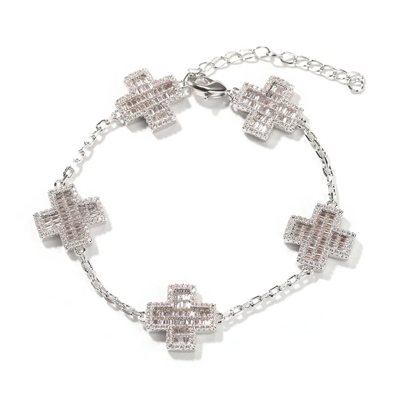 Nieuw aangekomen kruisarmband Lichte luxe Lab Diamond ingelegde nisontwerp Veelzijdige armbanden voor dames