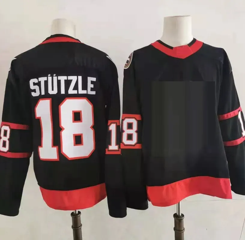 Mens 2022 Reverse Retro 2.0 Hockey Jerseys 12 Alex DeBrincat 28 Claude Giroux 7 Brady Tkachuk C Patch 72 Thomas Chabot Red Home Black 18 Tim Stutzle Stitched Shirts