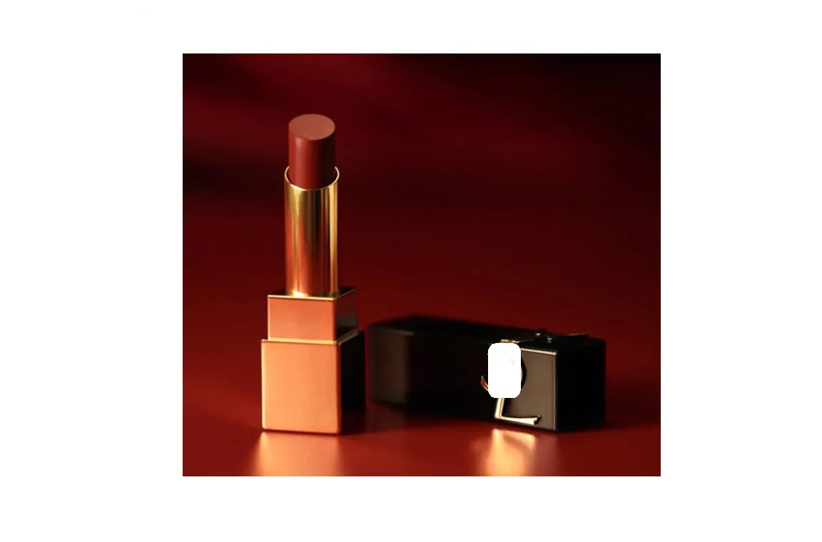 Rouge à lèvres 3,8 g de tube carré en or noir en relief 1971 Nm Nude Muse N8 Mat Moisture Drop Delivery Otiit