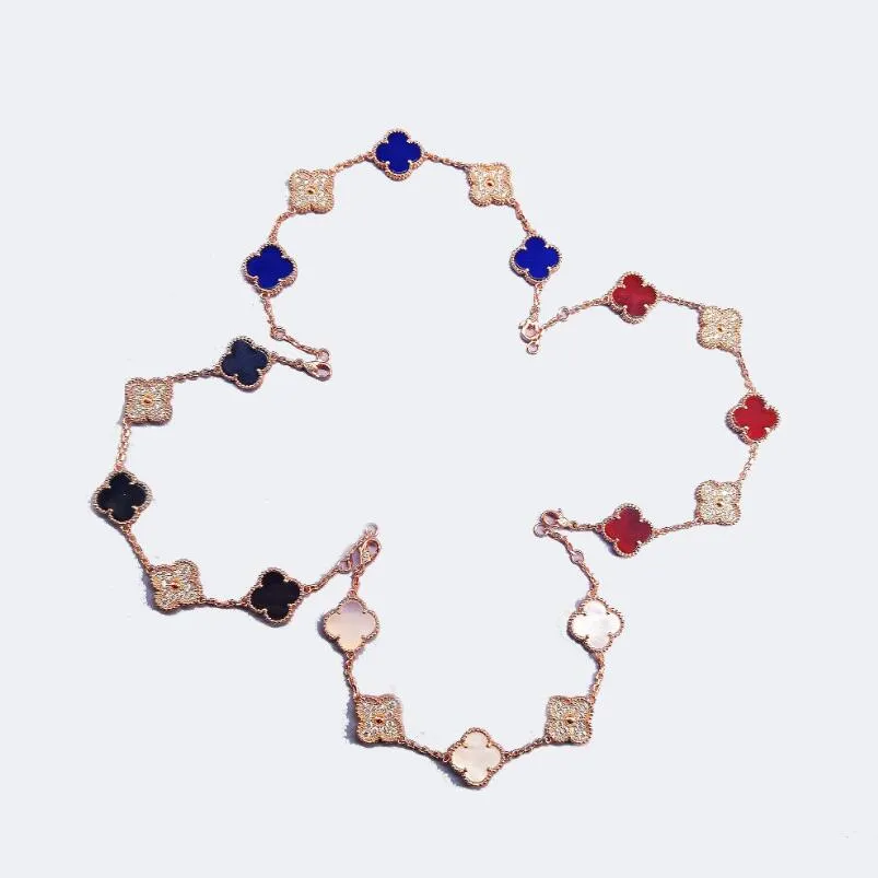 18K or rose calcédoine classique 4 quatre bracelet de créateur diamant couleur agate 18 carats plaqué or bracelets de charme mariage de luxe femme bijoux de mode avancé