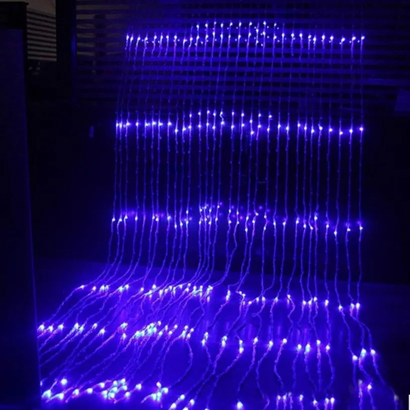 3x3M 320LED Водяная завеса Водопад Водонепроницаемый Метеоритный дождь Дождь Светодиодные гирлянды для праздничного освещения Свадьба Рождество Pa2886