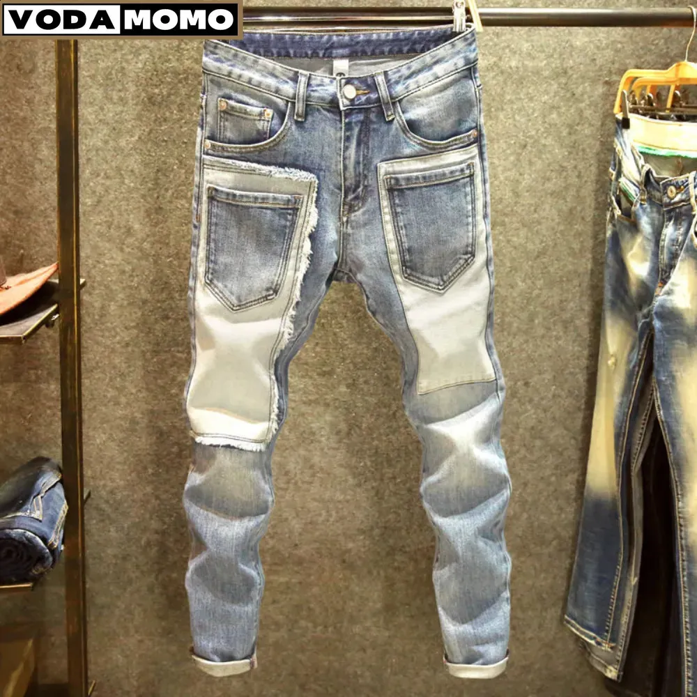 Herrenjeans 2023 Männer Denim Jeans gerade getragen Loch Europa und Amerika klassische alte Hosen Pantalones Homme Y2K Streetwear Cargo 231214