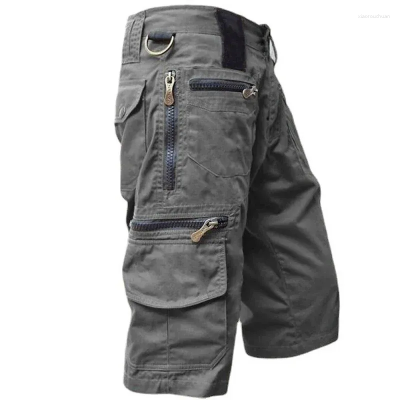 Shorts masculinos 2023 verão exército militar algodão solto tático corredores homens múltiplos bolsos trabalho casual calças curtas-mx