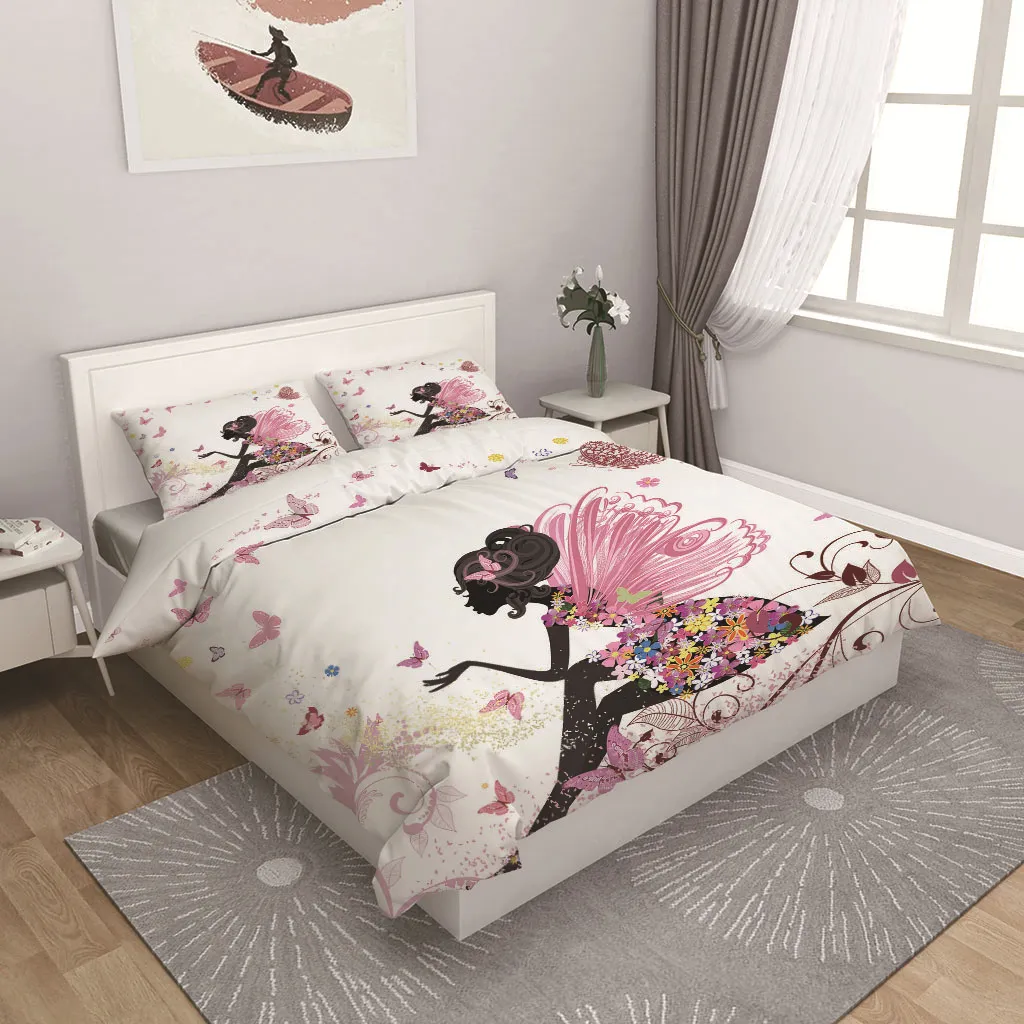 Cortinas de beleza de alta qualidade, capa de edredom 3d, conjunto de cama morden, capa de cama, lençol, fronha