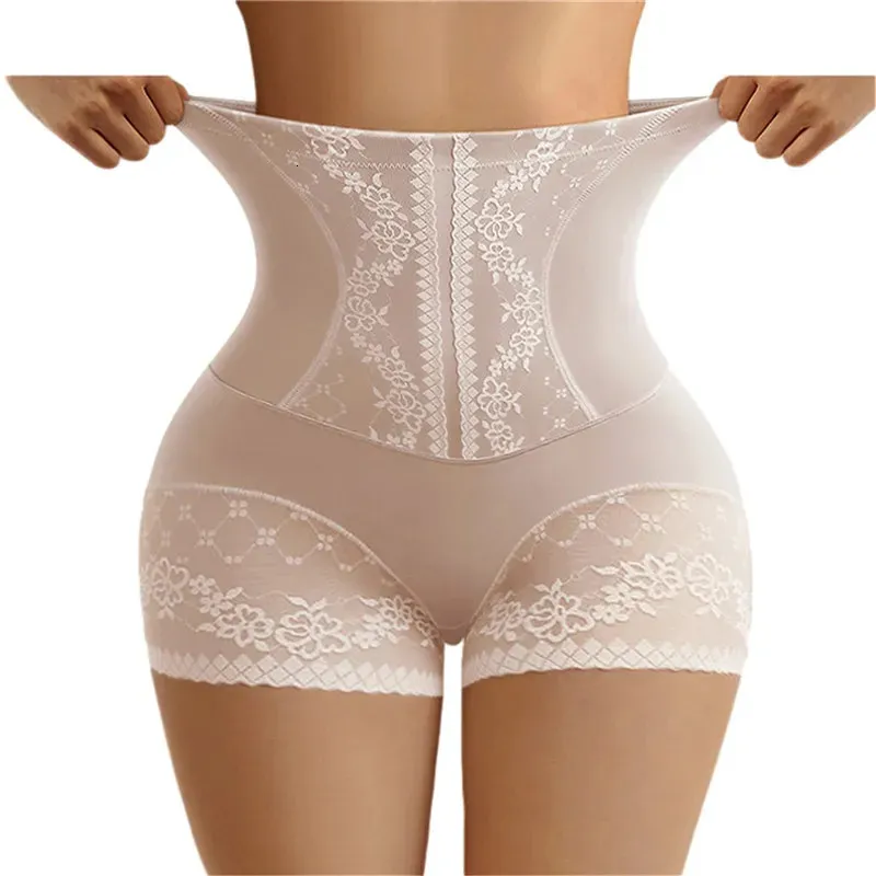 Waist Tummy Shaper Women High Control Panties Seamless Shapewear Briefs With Lace Slimming Shorts Flat Belly Shaping Postpartum Underwear 231215
