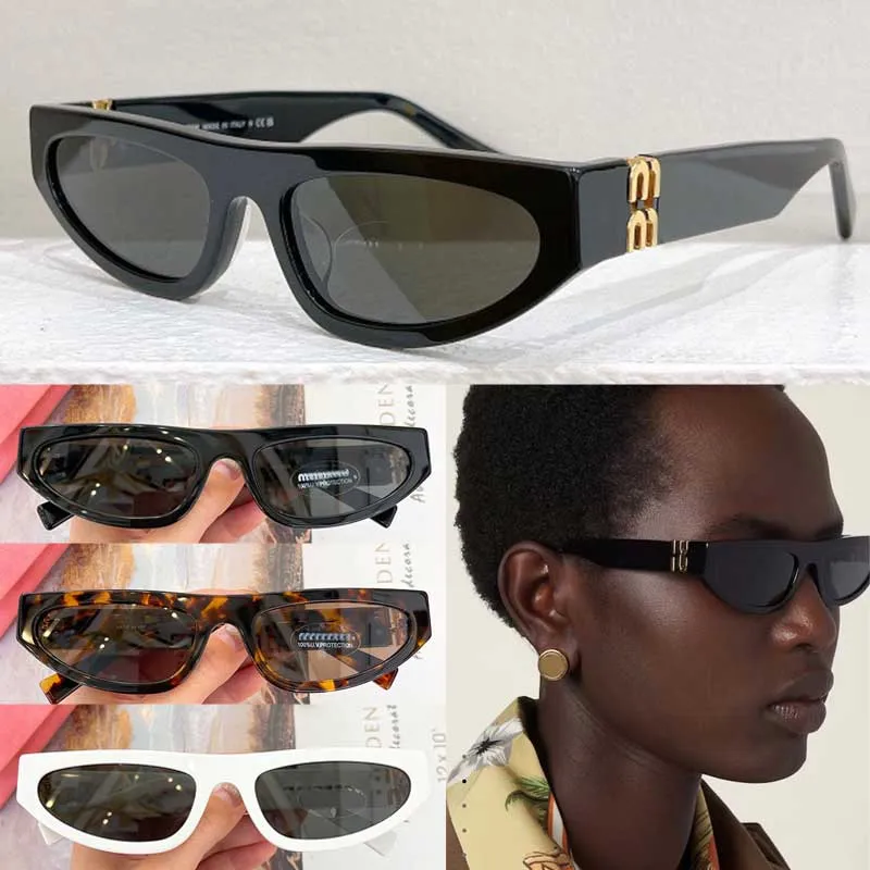 Nouveau designer femmes lunettes de soleil œil de chat noir petit cadre en acétate jambes miroir avec logo doré mode dame rencontres et vacances lunettes de soleil SMU07ZS