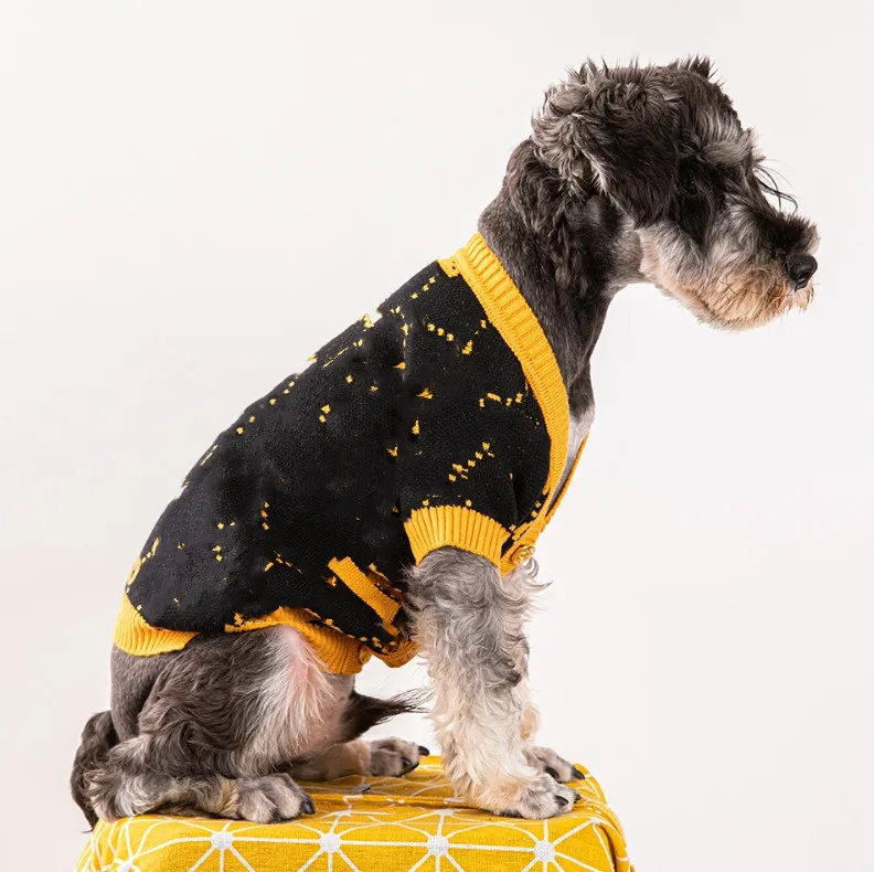 Прямые продажи с фабрики, модный брендовый свитер для домашних животных, термовязаный свитер для собак, одежда для маленьких и средних собак, шнауцер