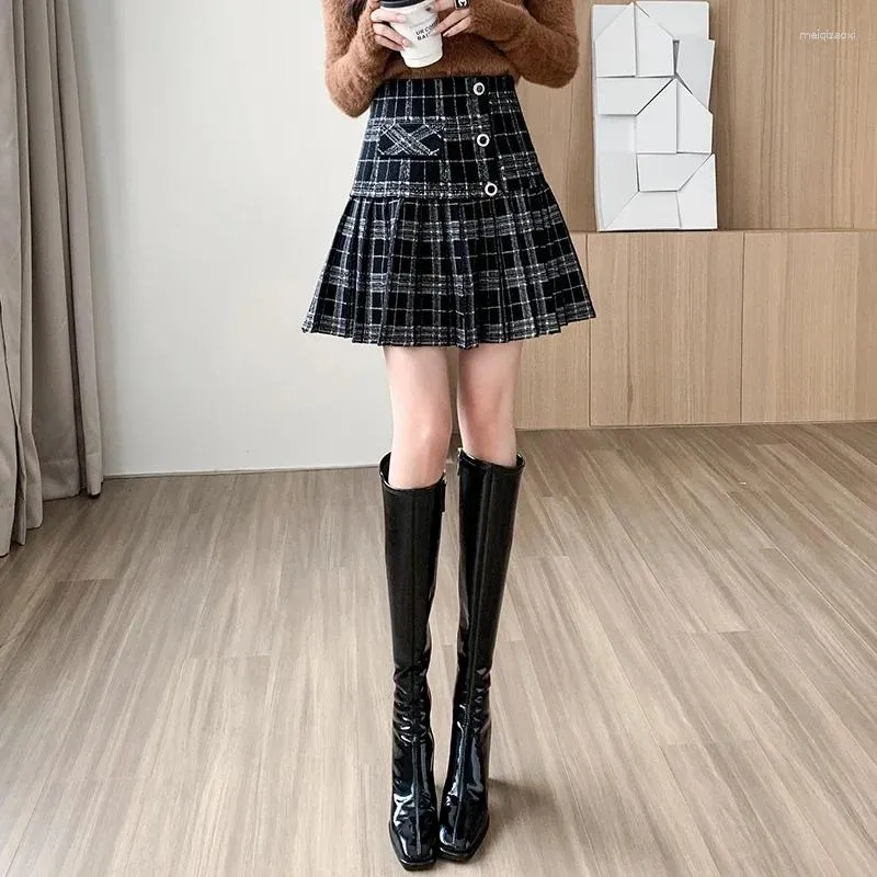 Plaid pleated cheap skirt 48