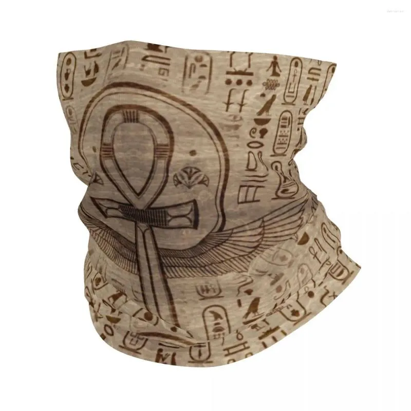 Berets Egyptian Cross Ankh Neck Gaiter Women Men Windproof Winter Ancient Egypt Hieroglyphics Bandana Scarf For Ski