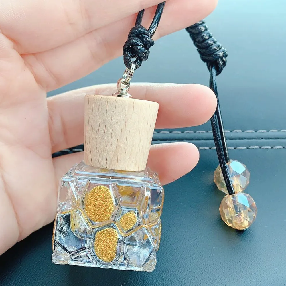 Nowy 10 ml kostki wodnej aromaterapia olejku eteryczna szkło szklane szklane butelka pusta butelka gorąca okładka drewniana może być radium