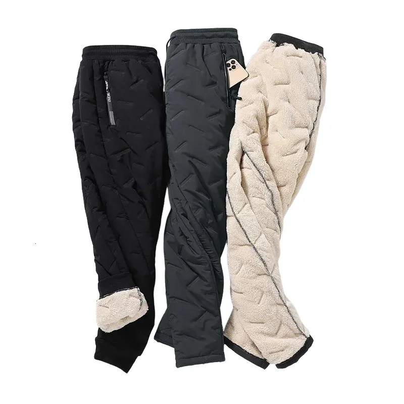 Pantalones para hombre Invierno Lambswool Cálido Grueso Casual para Moda Jogger Deportes impermeables Plus Tamaño de lana Pantalones 7XL 231215