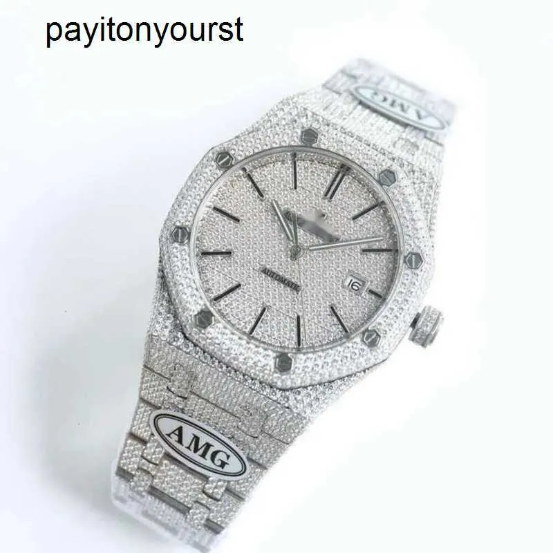 Audemar Pigue Watch AP Diamond Watches Drogie pełne diamentowe mężczyzn Zegarek AP Menwatch Auto Rwenewatch Qlzl Wysokiej jakości ruch mechaniczny Piglet Uhr Bust w dół Montr