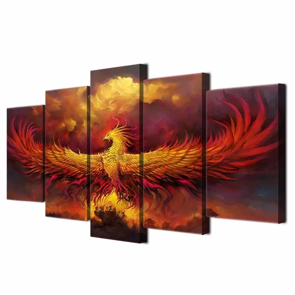 5 pezzi Phoenix HD arte pittura decorativa decorazione della parete pittore soggiorno cucina camera da letto accessori la decorazione della stanza del ragazzo bar dell'hotel adesivi poster feste