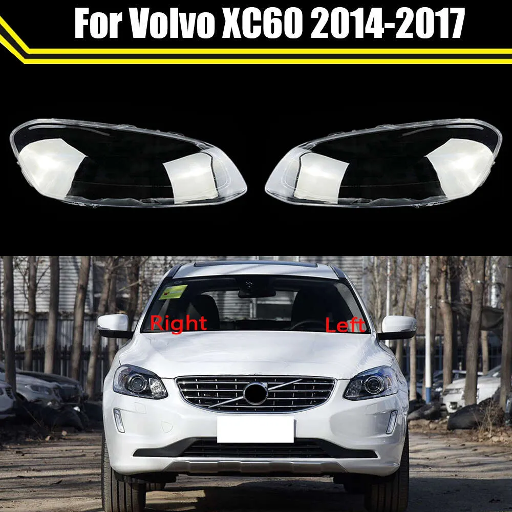 Per Voo XC60 2014 2015 2016 2017 Auto Anteriore Trasparente Paralume Faro Occhiali Lampada Ombra Faro Borsette Copertura Lente