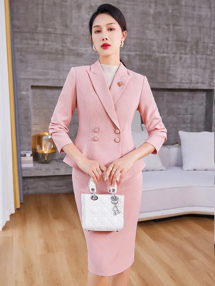 Pink womens cheap skirt suit