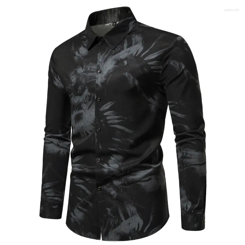 Chemises habillées pour hommes Chemise rétro américaine T-shirt 2023 China-Chic Top Col d'été Casual Manches longues