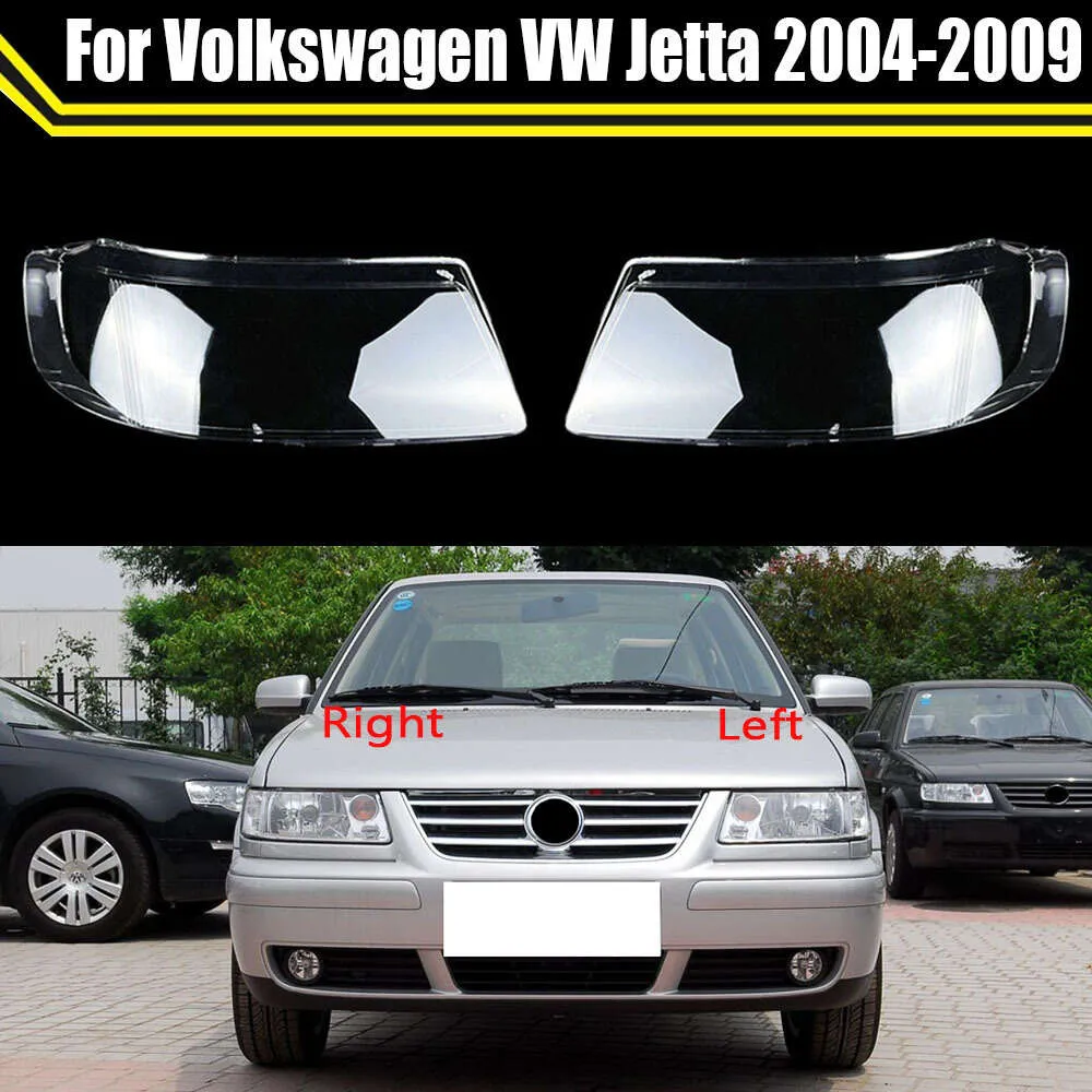 Auto Transparent Lampenschirm Fall Scheinwerfer Glas Shell Lampe Schatten Front Scheinwerfer Objektiv Abdeckung für VW Jetta 2004 ~ 2009