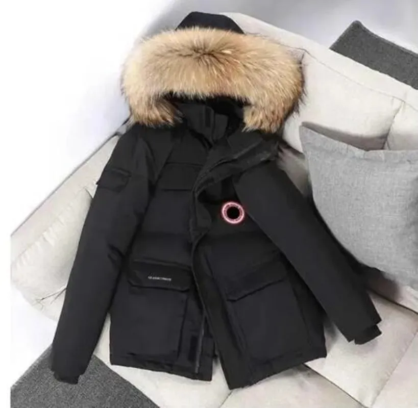 2024 Herrarna Down Coat Jacket Winter Work Jacket Outdoor Thicked Fashion Par Live Goose Down Coat