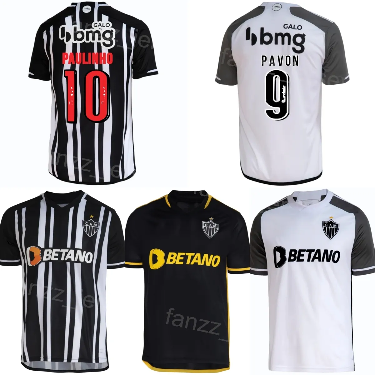 Man Atletico Mineiro 10 Paulinho Soccer Jersey 2023 24 클럽 팀 9 Pavon 44 Rubens 17 Gomes 8 Edenilson 13 Arana 15 Zaracho 26 Saravia 축구 셔츠 키트 유니폼