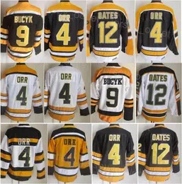 Men Hockey Retro 9 Johnny Bucyk Jersey Vintage Classic 12 Adam Oates 4 Bobby Orr 75th Anniversary CCM All Stitched For Sport Fans Team Black