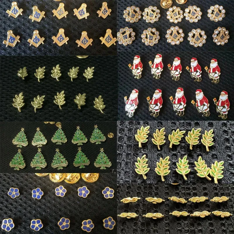 Pins Brooches Classic Metal Freemasons Brooch Santa Claus Flower Leaf Masonic Party Jewelry Accessories Xmas Gifts 231214